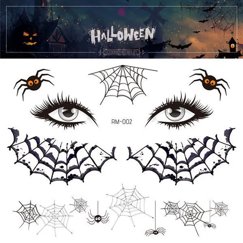 Halloween Face & Body Temporary Tattoo Stickers – Spooky Eye Makeup Designs