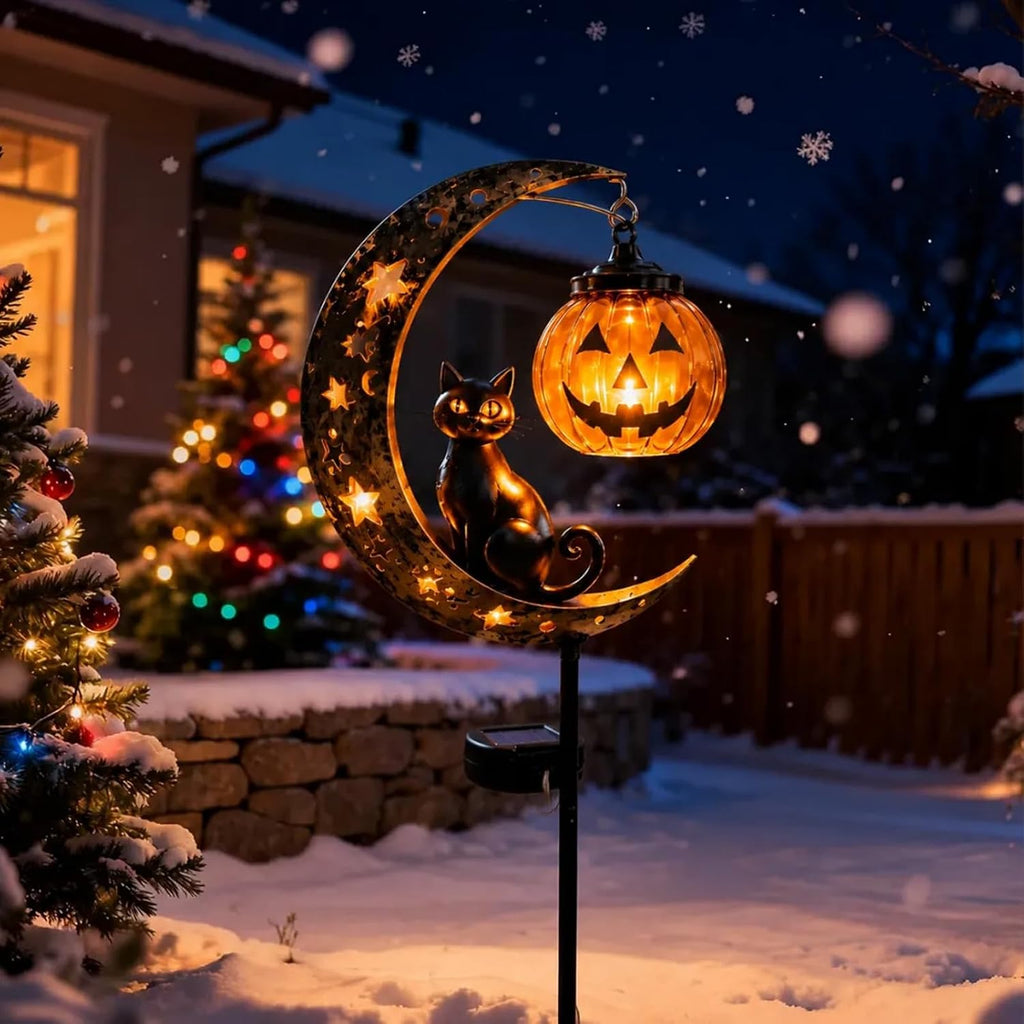 Solar Halloween Garden Stake Light – Black Cat, Pumpkin & Spooky Designs