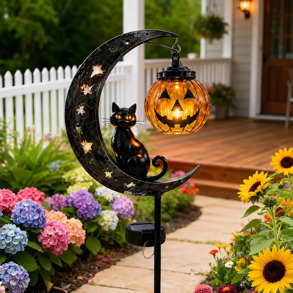 Solar Halloween Garden Stake Light – Black Cat, Pumpkin & Spooky Designs