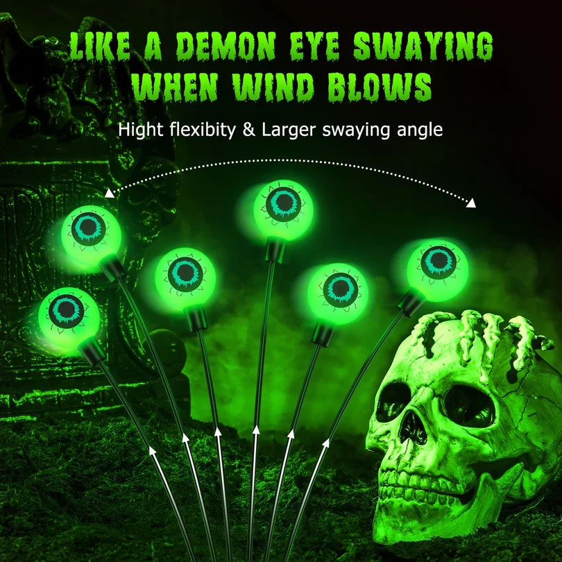 Solar Halloween Eyeball Stake Lights – 8-Light LED Set