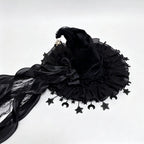 Light-Up Halloween Witch Hat Hanging Decoration – Glowing Star Tassels