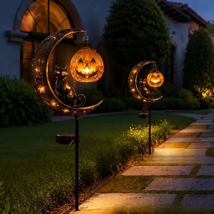 Solar Halloween Garden Stake Light – Black Cat, Pumpkin & Spooky Designs