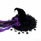 Light-Up Halloween Witch Hat Hanging Decoration – Glowing Star Tassels