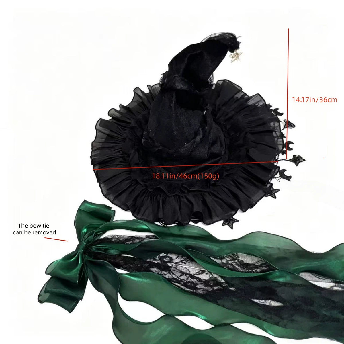 Light-Up Halloween Witch Hat Hanging Decoration – Glowing Star Tassels