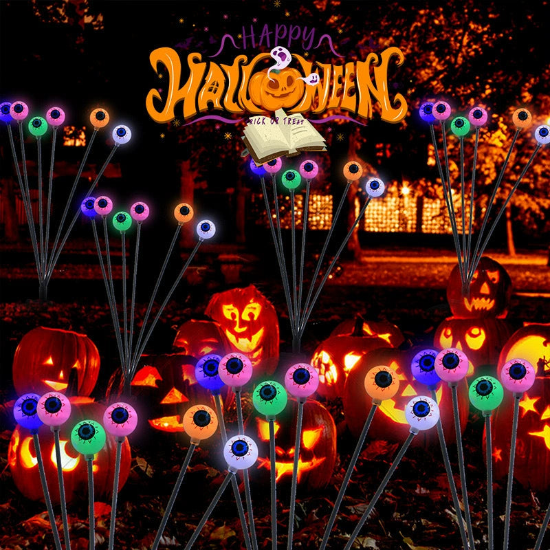Solar Halloween Eyeball Stake Lights – 8-Light LED Set