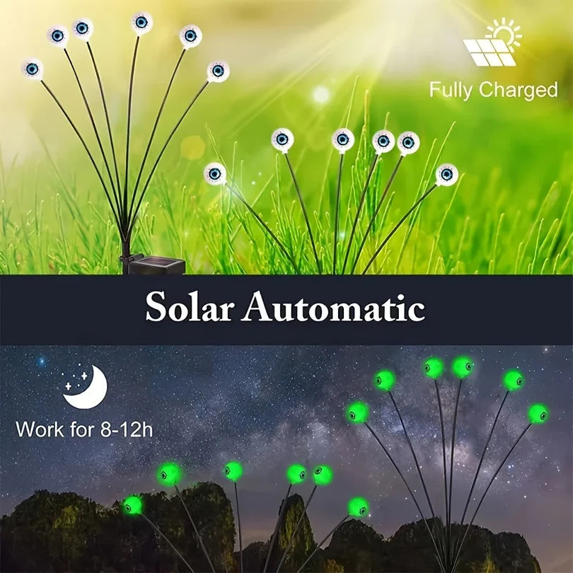 Solar Halloween Eyeball Stake Lights – 8-Light LED Set