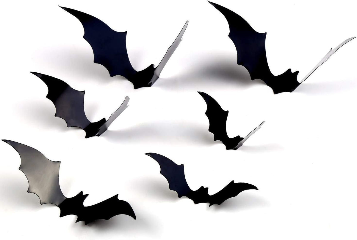 3D Halloween Bat Wall Decorations – Black Bat Stickers & LED Light-Up Bats