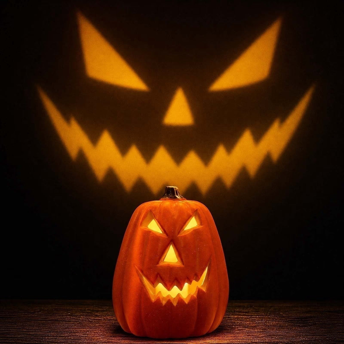 Halloween Pumpkin Lantern Light Outdoor Decoration, LED Glowing Jack O Lantern for Porch, Garden and Party Decor