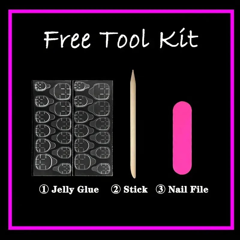 Gothic Halloween Press-On Nails™ – Skull & Spider Web