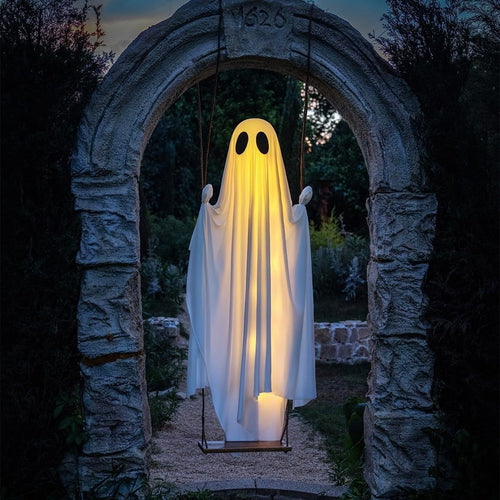 Halloween Hanging Ghost Decoration with Remote Control LED Lights