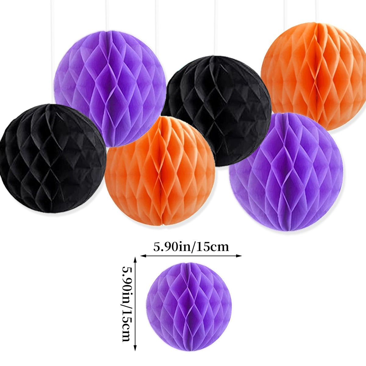 Halloween Happy Spiral Decorations Set – Black, Orange & Purple Party Decor