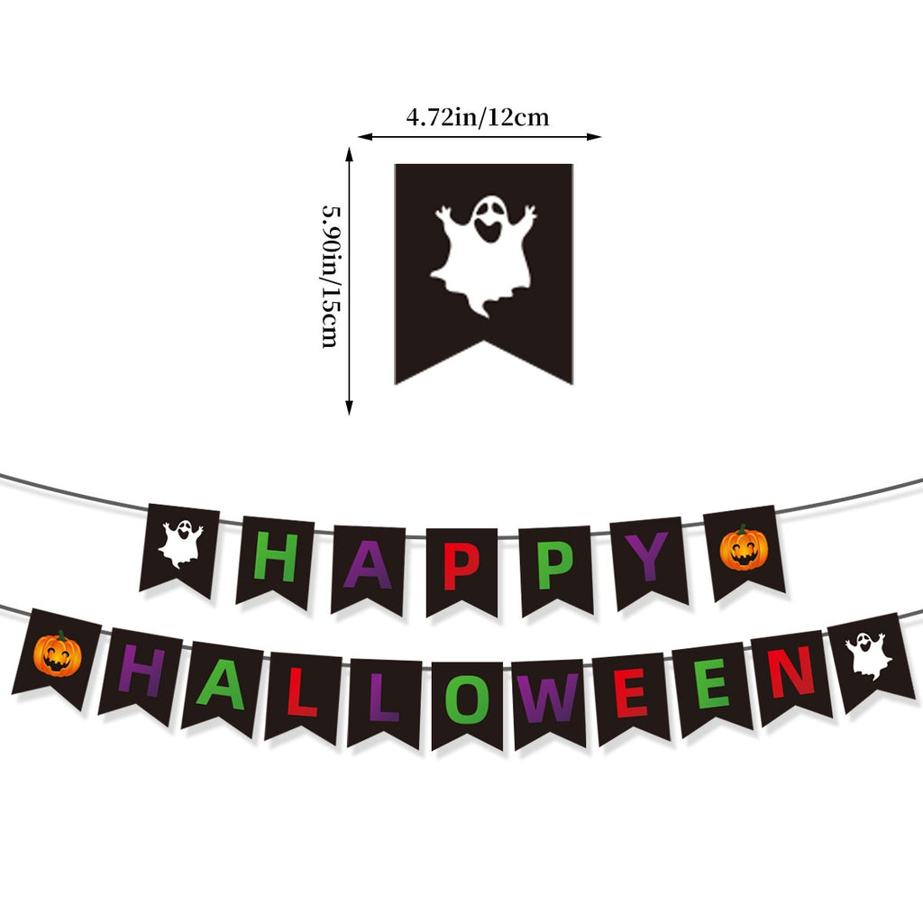Halloween Happy Spiral Decorations Set – Black, Orange & Purple Party Decor