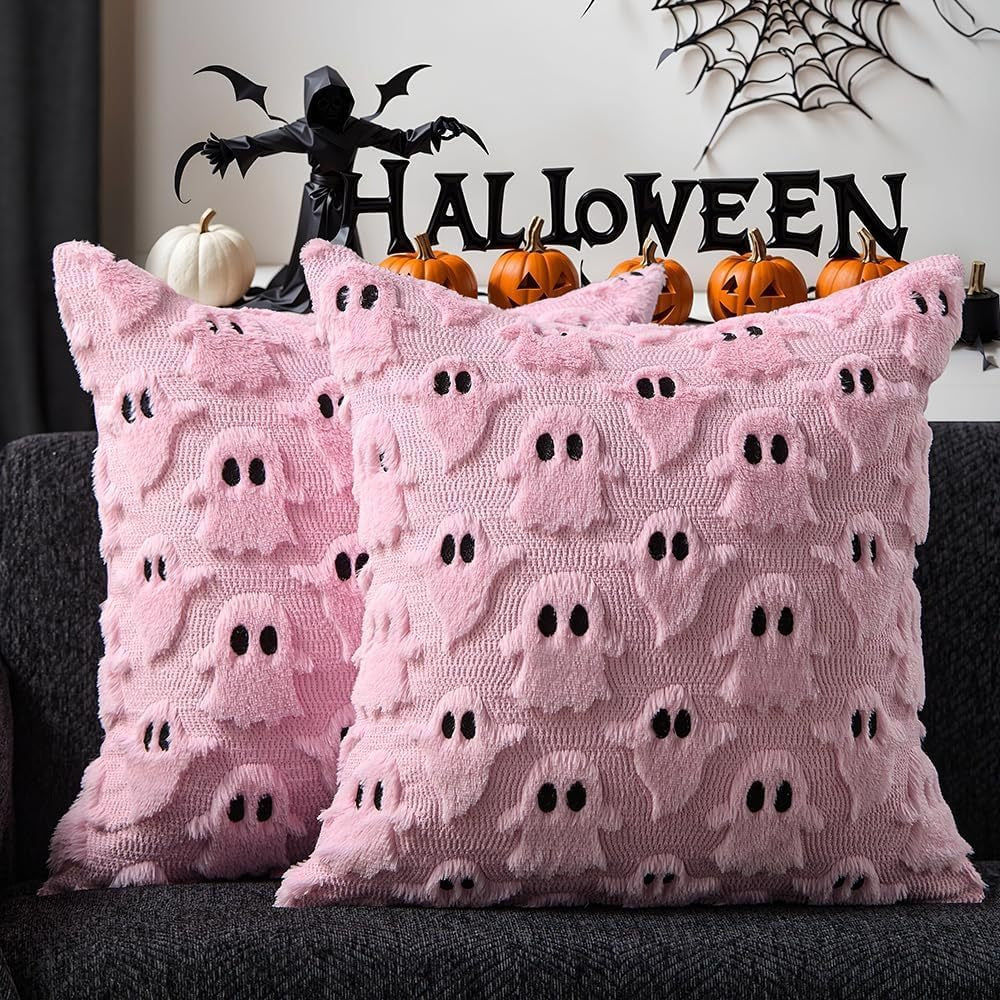 Spooky Ghost Pillow Cover – Halloween Decorative Throw Pillow Case