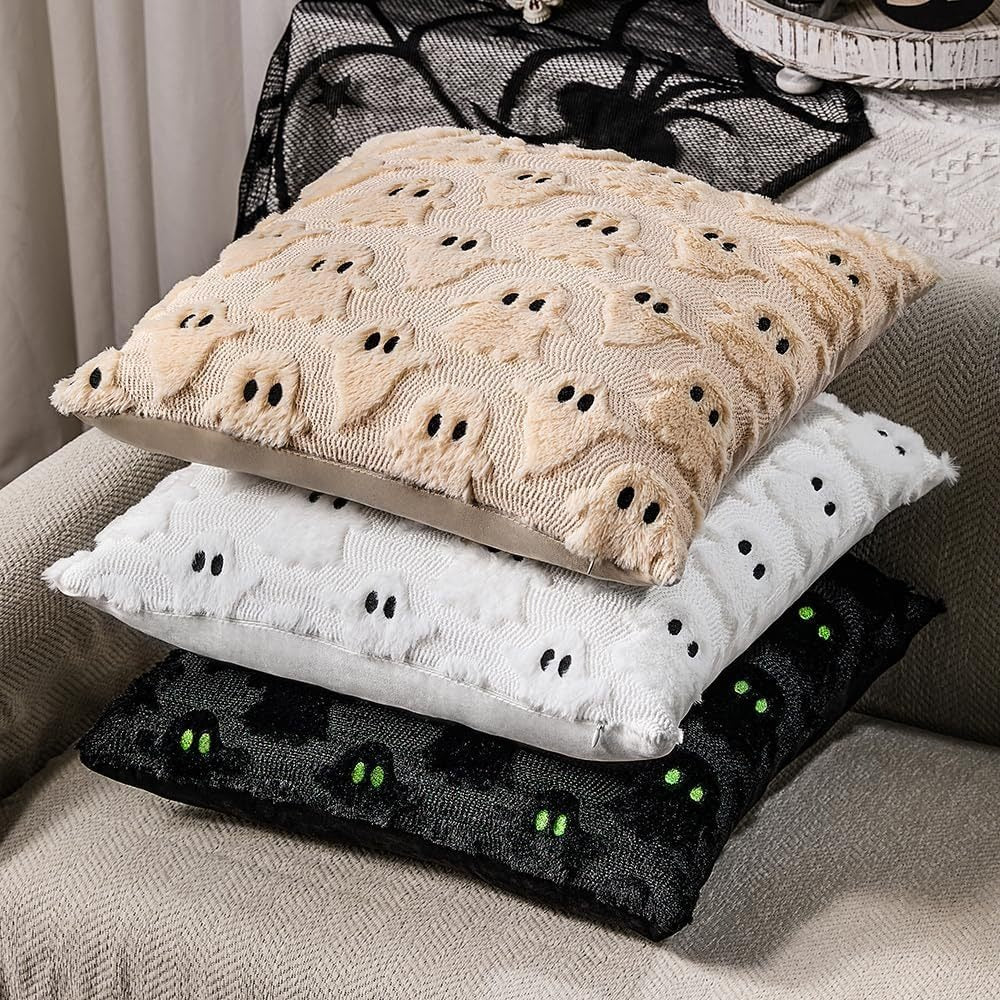 Spooky Ghost Pillow Cover – Halloween Decorative Throw Pillow Case
