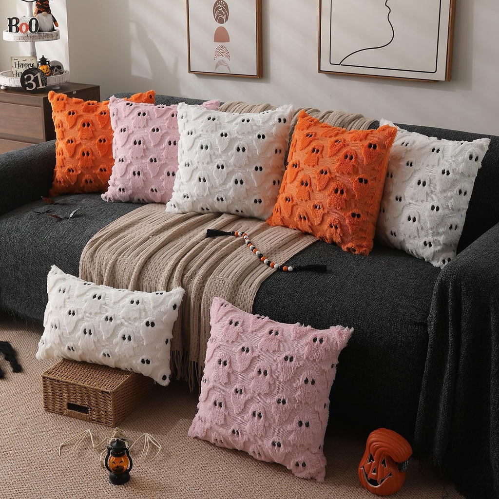 Spooky Ghost Pillow Cover – Halloween Decorative Throw Pillow Case