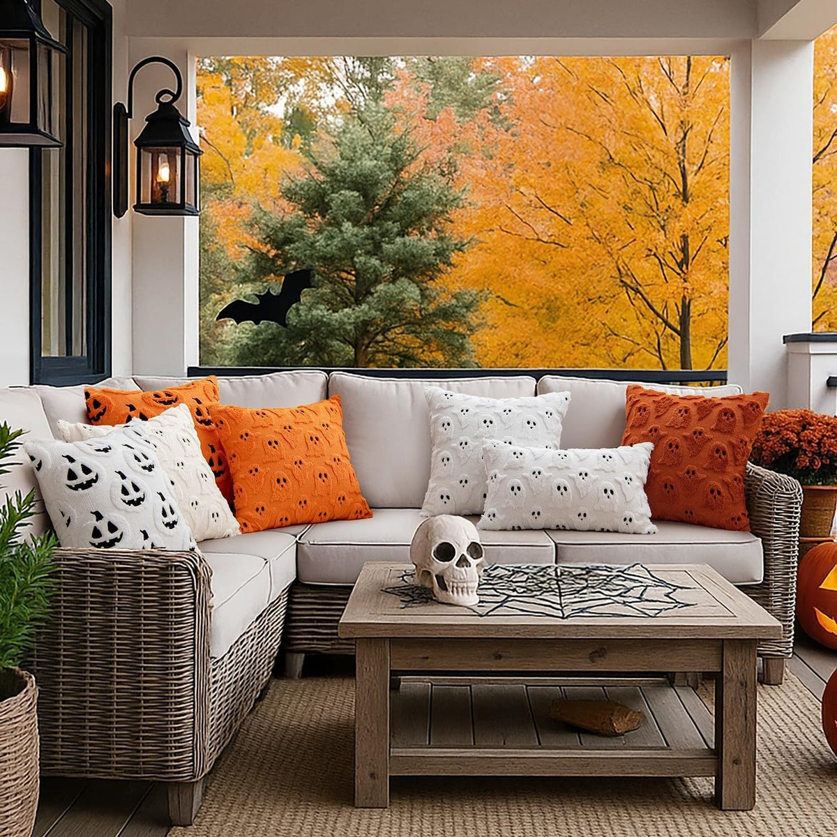 Spooky Ghost Pillow Cover – Halloween Decorative Throw Pillow Case