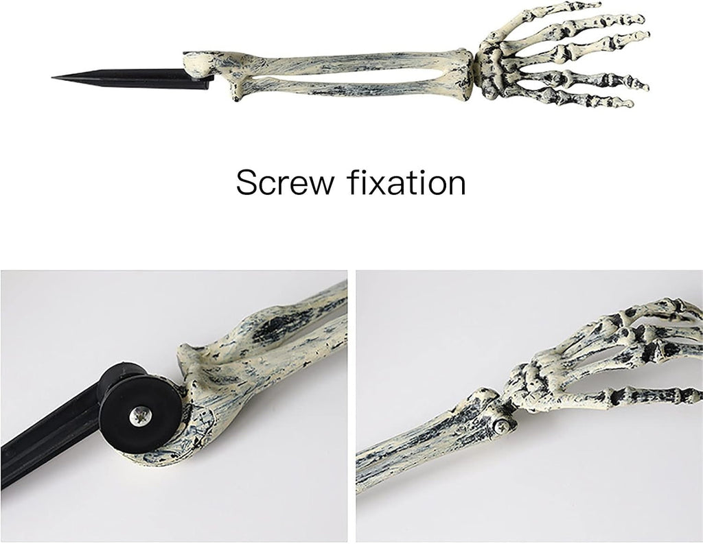 Halloween Skeleton Hands & Skull Decoration Set, Outdoor Graveyard Yard Decor, Creepy Halloween Party Props