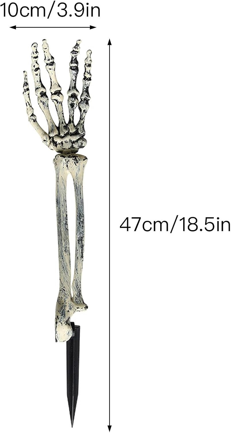 Halloween Skeleton Hands & Skull Decoration Set, Outdoor Graveyard Yard Decor, Creepy Halloween Party Props