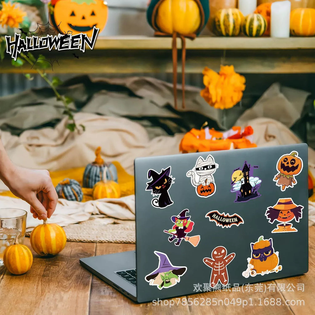 🎃 Halloween Sticker Pack – 100PCS 100PCS Halloween Stickers – Spooky Party & Treat Bag Decorations Add a little Halloween fun to treat bags, party favors, crafts, cards, notebooks, and more.